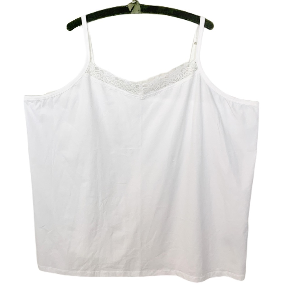 🎀 Catherines White Lace Trim Cami Tank 4X - Picture 2 of 6